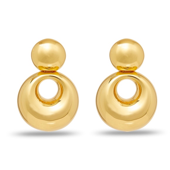 Lele Sadoughi Jewelry - LELE SADOUGH GOLD MEDALLION DROP EARRINGS